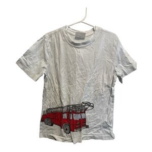 Hanna Andersson Kids Fire Truck Graphic T-Shirt size 6/7